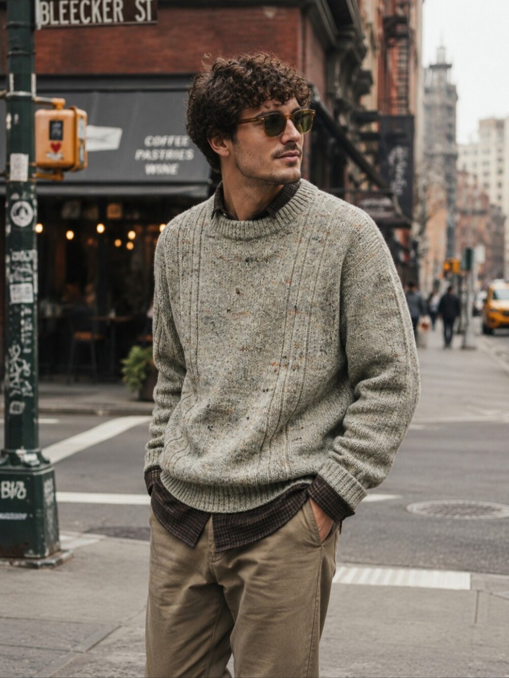 Vintage Pendleton Men's Speckled Gray Crewneck Sweater Sz-M
